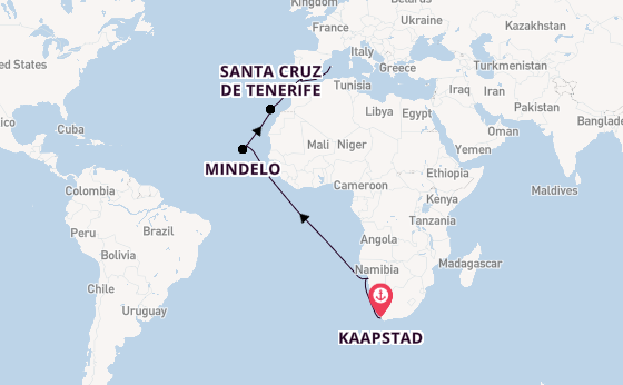 Zuidelijk Afrika vanaf Kaapstad, Zuid-Afrika met de Mein Schiff 5