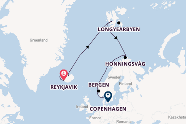 Arctic Ocean from Reykjavik, Iceland with the Norwegian Star