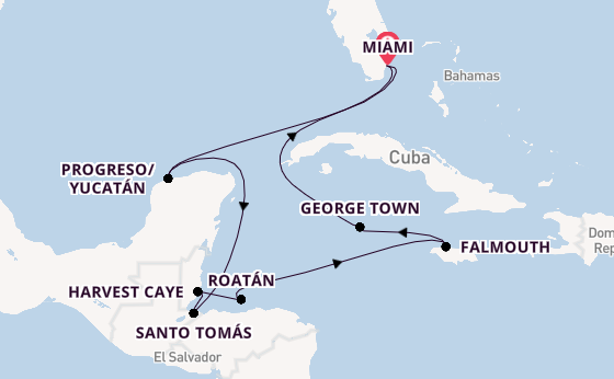 Westelijke Caraïben vanaf Miami, Verenigde Staten met de Seven Seas Prestige