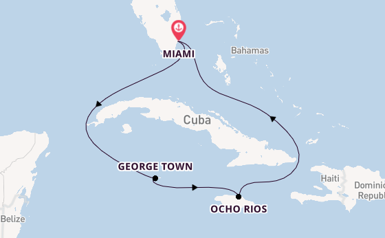 Western Caribbean from Miami, Florida, USA with the MSC Poesia