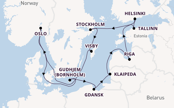 Norway from Copenhagen, Denmark with the Caribbean Princess