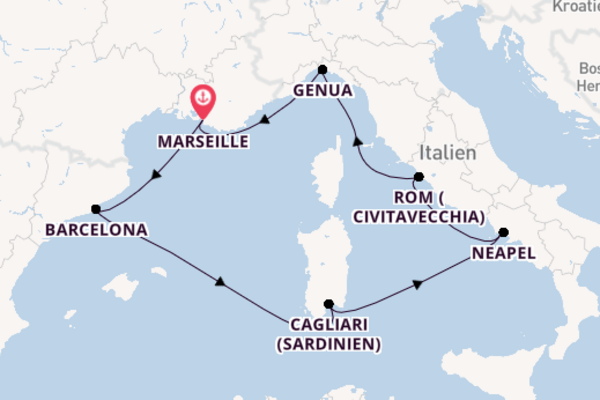 Westliches Mittelmeer ab Marseille auf der Costa Smeralda