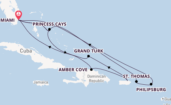 Caribbean vanaf Miami, Verenigde Staten met de Regal Princess