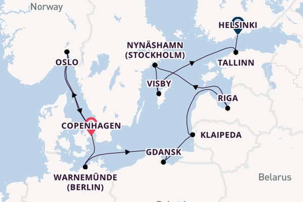 Norway from Copenhagen, Denmark with the Norwegian Jewel