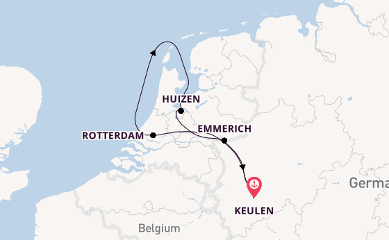Rijn vanaf Keulen, Duitsland met de A-ROSA AQUA