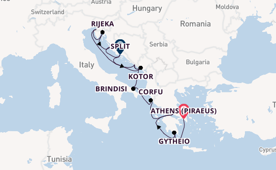 Eastern Mediterranean from Athens (Piraeus), Greece with the Seabourn Ovation 