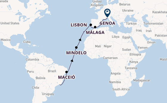 Transatlantic from Rio de Janeiro, Brazil with the MSC Seaview