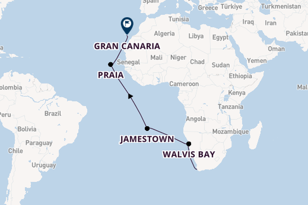 Cape Town, Southern Cape & Game Drive Tour with Luxury More Inclusive Cape Town to Gran Canaria Cruise