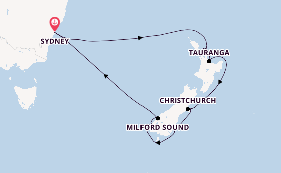 Nieuw Zeeland vanaf Sydney, Australië met de Celebrity Edge 
