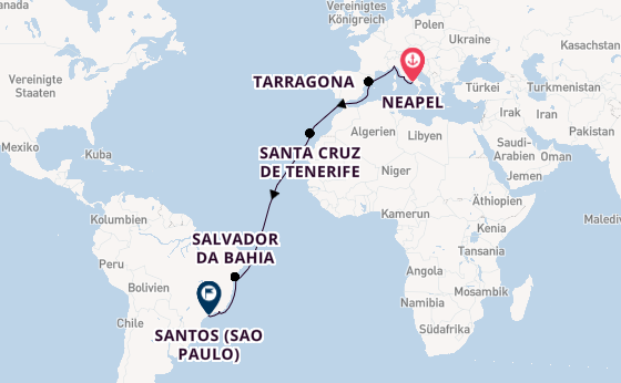 Transatlantik ab Neapel, Italien auf der MSC Divina