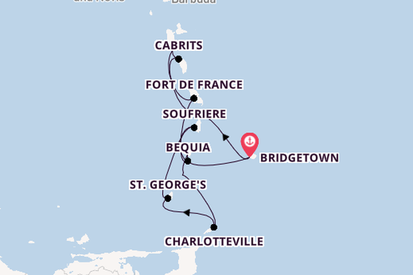 Südliche Karibik ab Bridgetown, Barbados auf der Royal Clipper