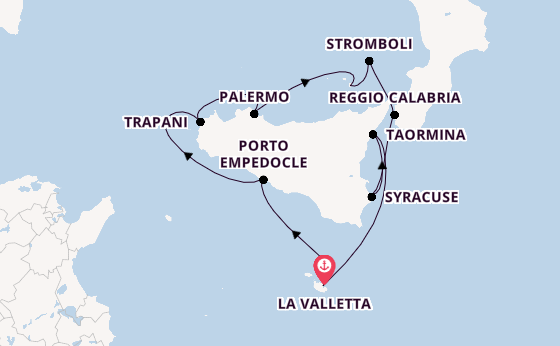 Westelijke Middellandse Zee vanaf La Valletta, Malta met de Le Boréal