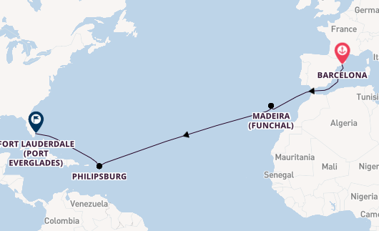 Transatlantic from Barcelona, Spain with the Viking Sky
