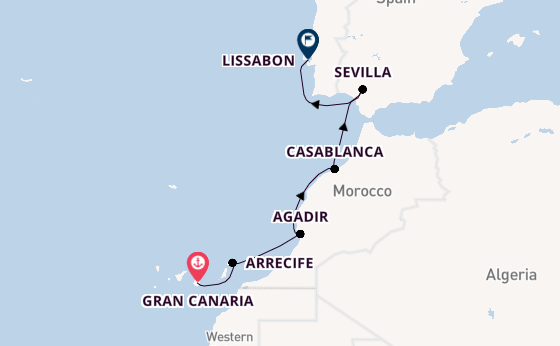 Canarische Eilanden vanaf Gran Canaria, Canary Islands met de Azamara Onward
