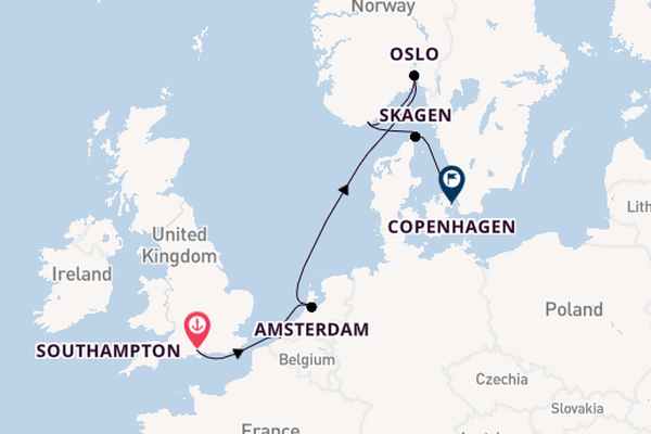 Norway from Southampton, England with the Caribbean Princess