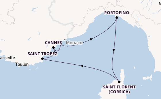 Westelijke Middellandse Zee vanaf Nice, Frankrijk met de MS EUROPA