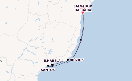 Brazil from Salvador da Bahia, Brazil with the MSC Virtuosa