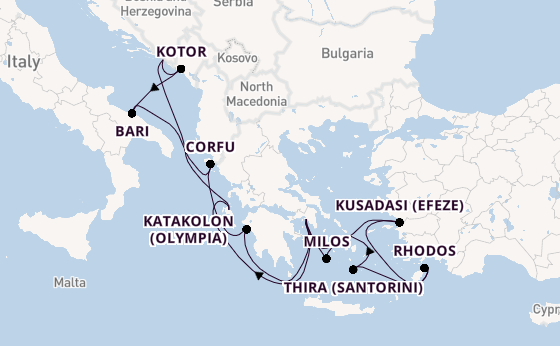 Oostelijke Middellandse Zee vanaf Athene (Piraeus), Griekenland met de Celestyal Journey