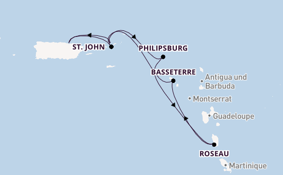 Karibik ab San Juan, Puerto Rico auf der Silver Dawn
