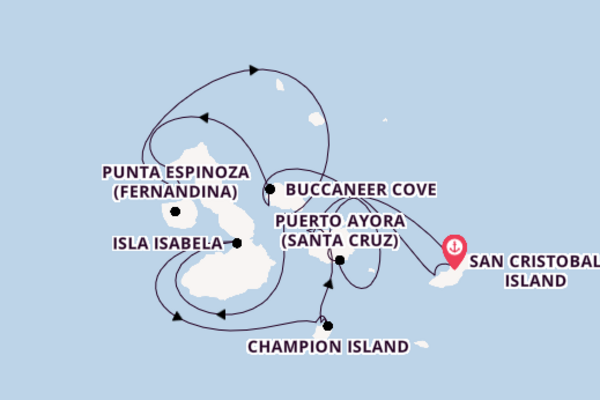 Galapagos Islands from San Cristobal Island, Galapagos, Ecuador with the Silver Origin