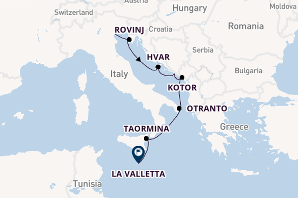 Middellandse Zee vanaf Venetië, Italië met de L'Austral