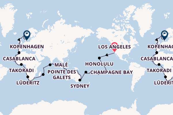 Wereldreizen vanaf Los Angeles, Verenigde Staten met de Silver Dawn
