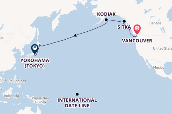 Voyage from Vancouver to Yokohama (Tokyo) via Sitka