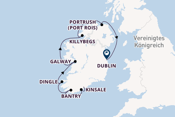 Britische Inseln ab Cobh (Cork), Irland auf der L'Austral