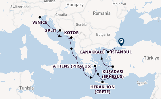 Eastern Mediterranean from Venice, Italy with the Viking Lyra
