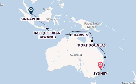 Southern Oceans to Southeast Asia: Sydney, Great Barrier Reef to Singapore
