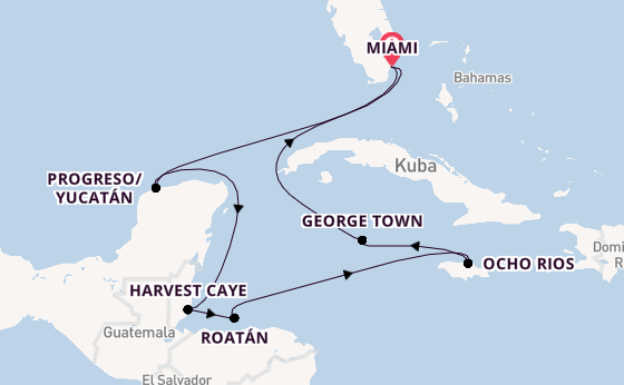 Westliche Karibik ab Miami auf der Seven Seas Grandeur