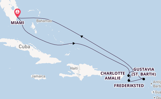 Eastern Caribbean from Miami, Florida, USA with the Allura