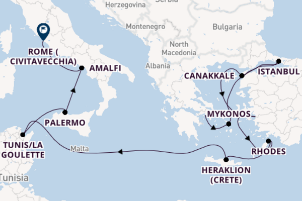 Allura 13  Piraeus (Athens)-Rome (Civitavecchia)