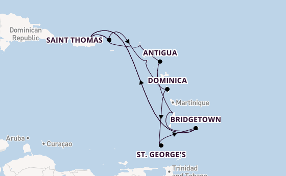 Caribbean from San Juan, Puerto Rico with the Crown Princess