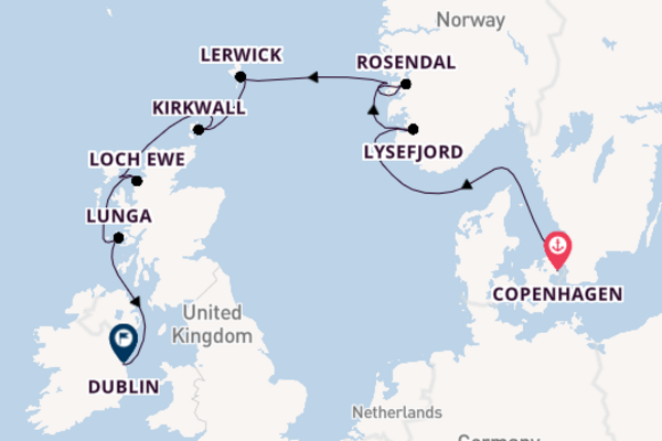 British Isles from Copenhagen, Denmark with the Silver Wind