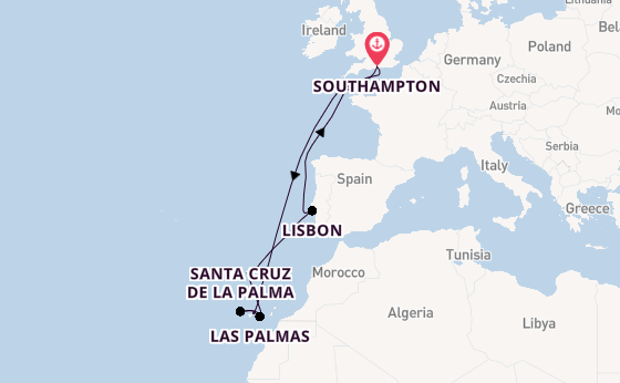 Canary Islands from Southampton, England with the Balmoral
