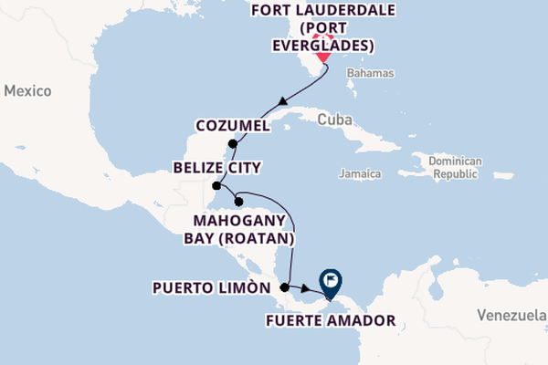 Central America from Fort Lauderdale (Port Everglades), Florida, USA with the Viking Mars