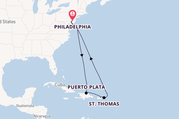 Caribbean from Philadelphia, Pennsylvania, USA with the Norwegian Pearl