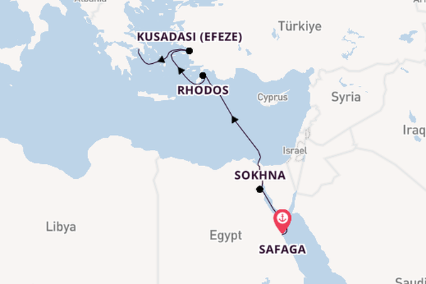 Afrika vanaf Safaga, Egypte met de EXPLORA II