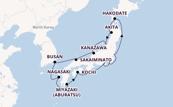 Japan vanaf Tokio, Japan met de Diamond Princess