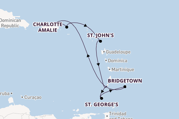 Caribbean from San Juan, Puerto Rico with the Vision of the Seas