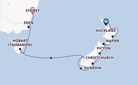 Neuseeland ab Sydney auf der Azamara Pursuit