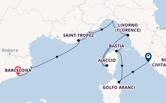 Western Mediterranean from Barcelona, Spain with the Seven Seas Mariner