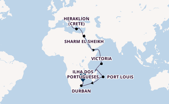 India and Indian Ocean from Venice, Italy with the MSC Armonia 