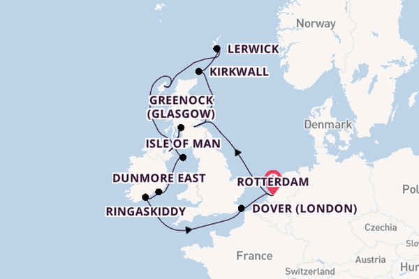 British Isles from Rotterdam, The Netherlands with the Nieuw Statendam