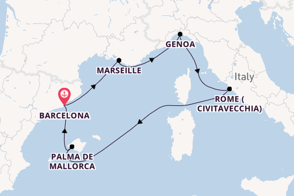 Western Mediterranean from Barcelona with the MSC Seaview