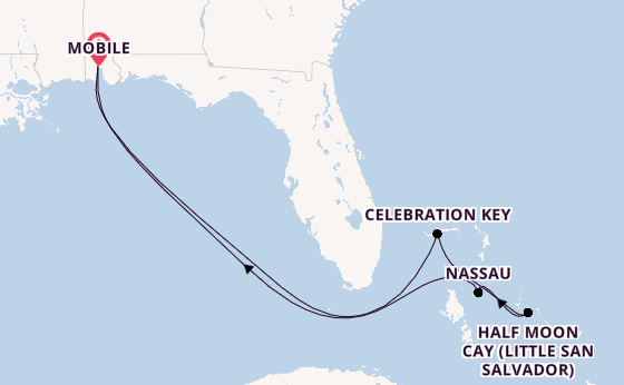Caribbean from Mobile, Alabama, USA with the Carnival Valor