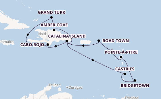 Caribbean vanaf La Romana, Dominicaanse Republiek met de Costa Fascinosa