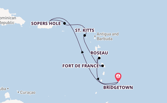 Caribbean vanaf Bridgetown, Barbados met de Emerald Princess