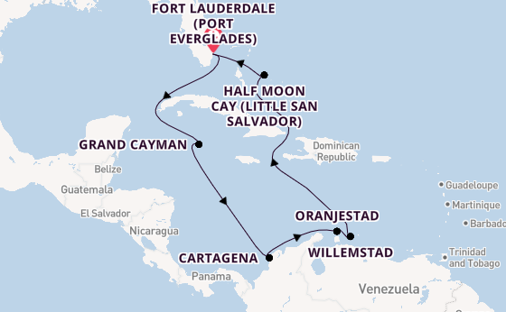 Caribbean from Fort Lauderdale (Port Everglades), Florida with the Oosterdam